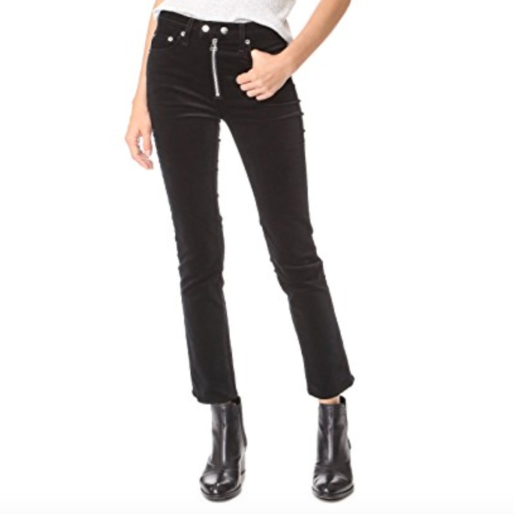 Rag & Bone/JEAN Black Velvet Dojo Pants 25